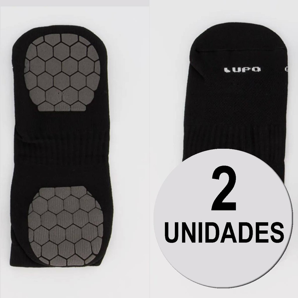 Kit de 2 Pares de Meias Lupo Antiaderente Preta em Oferta na Shopee