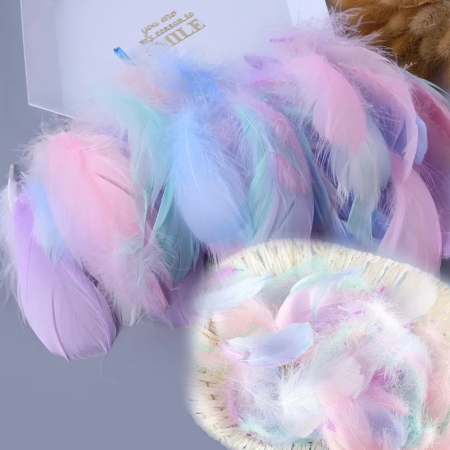 100/300 Unidades Penas Naturais 4-8 Cm 8-12 Pequena Pena Flutuante Pluma Colorida Para Artesanato Joias De Casamento Casa Decoração Faça Você Mesmo Caixa De Presente Material Decorativo De Enchimento