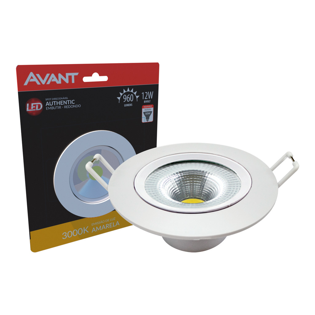 Spot Led Authentic Emb. Redondo 12w 3000k 14cm BF Avant - Home & Living
