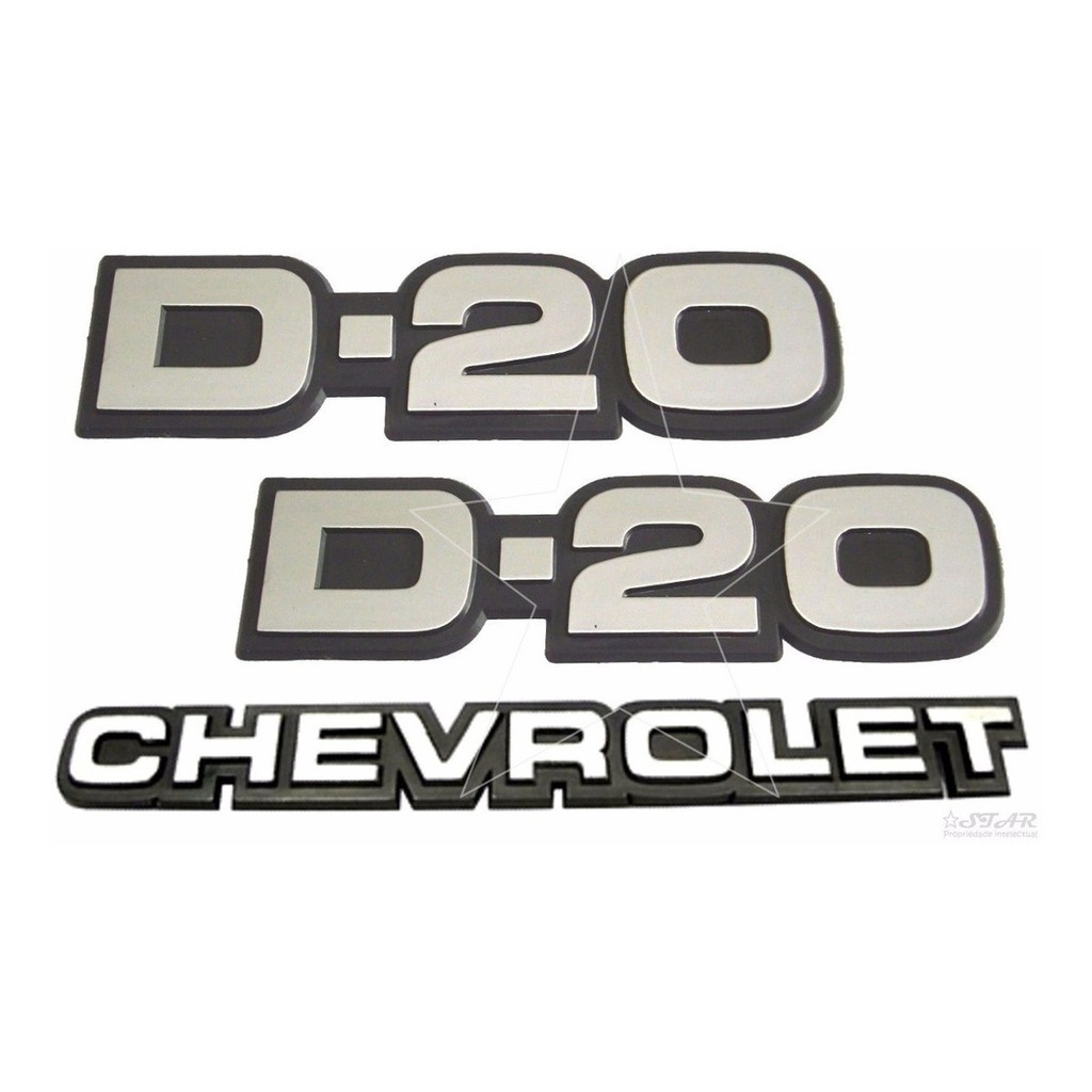 Emblemas D20 + Chevrolet - 1985 À 1992 - Modelo Original