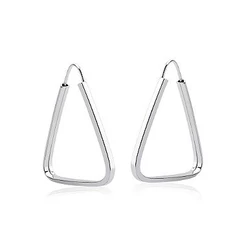 Argola Feminina de Prata 925 Triângulo 25mm