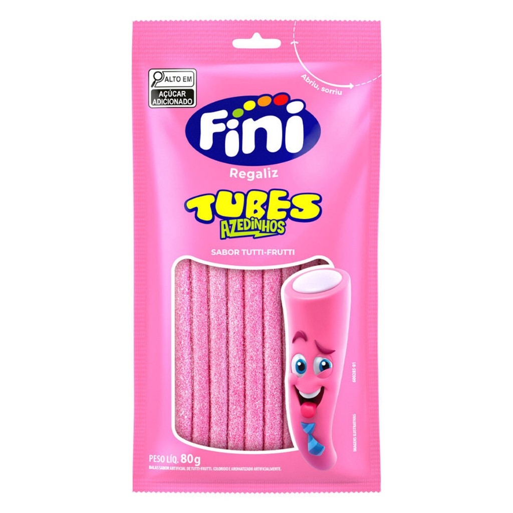 Fini Tubes Tutti Frutti Azedinho Bala De Gelatina 80g FINI Flex SP