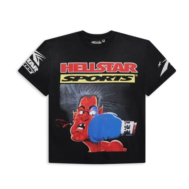 Camiseta Oversise Hellstar Studios Knock Out New Style Hellstar Boxe Hellstar Boxe Hip Hop Homens Hip Hop Mulheres Hight