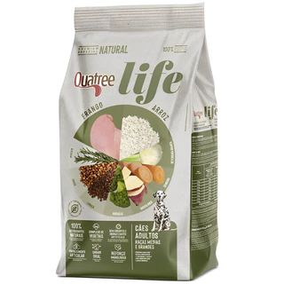 Ração Quatree Life Para Cães Adultos porte Médio e Grande sabor frango e arroz 15kg