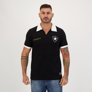 Camisa Botafogo Retrô Nilton Santos Preta em Oferta na Shopee