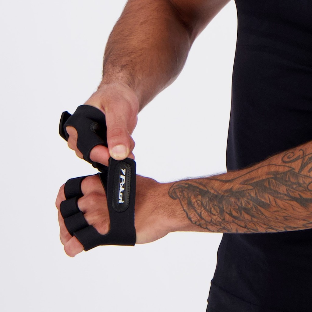 Luva de Musculação Poker Palmar Preta em Oferta na Shopee