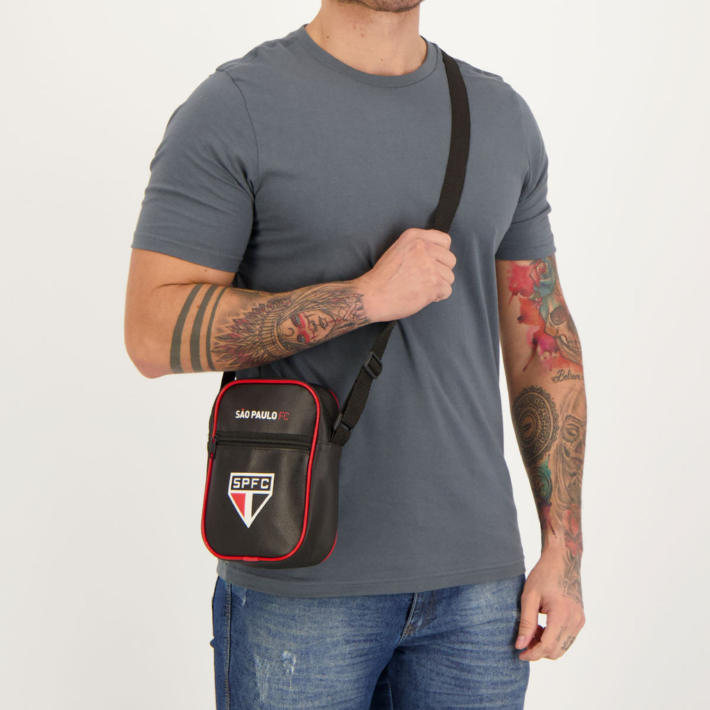 Bolsa Shoulder São Paulo FC Preta em Oferta na Shopee