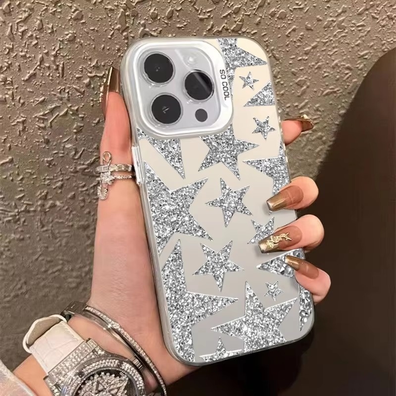 Para Samsung A05 A05s A55 A15 A35 A25 A24 A12 A34 A54 A14 A04 A04e A04s A23 A13 A52s A73 A53 A33 A52 A03 A32 Capa Pequena Estrela Design IMD Fosco Dura Traseira Anti-Queda