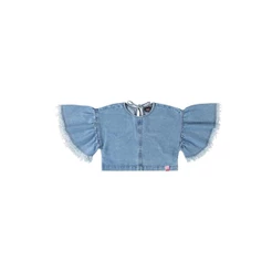 Blusa Cropped em Jeans Gloss
