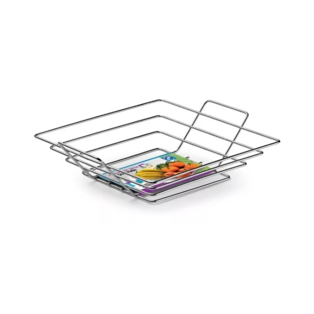 Fruteira Cesto Centro De Mesa Para Cozinha Em Aço Quadrada Aramada Arthi em Oferta na Shopee