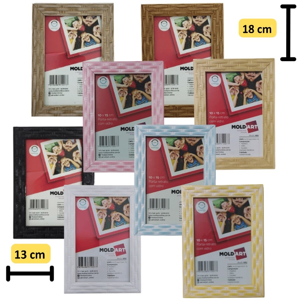 Porta Retrato de Madeira Moldart Com Vidro 13x18 Kit 10 Peças em Oferta na Shopee