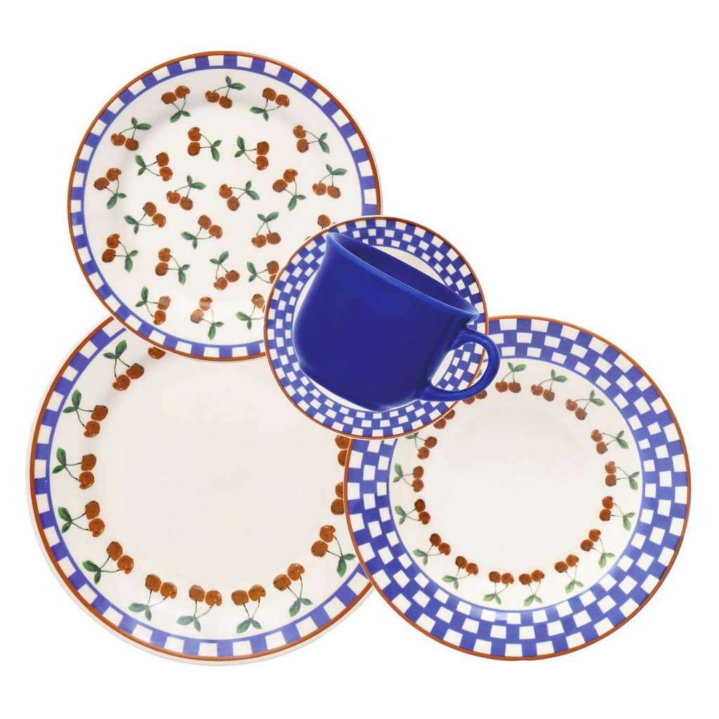 Aparelho de Jantar Chá 20 peças Donna Jardim de Cerejas em Oferta na Shopee