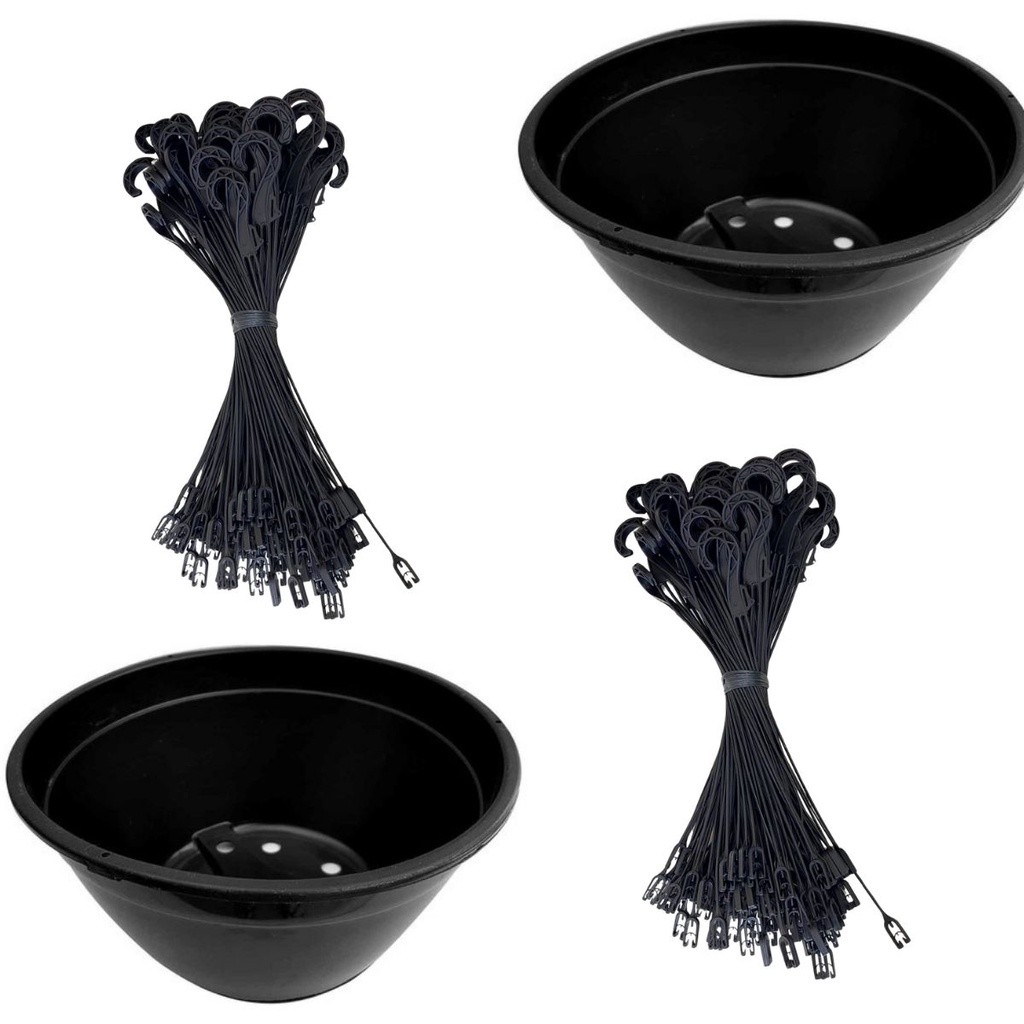 Kit 10 Vasos Pendurar Cuia 21+10 Com Alça Haste Para Pendurar Vasos De Plantas Flores Orquídeas