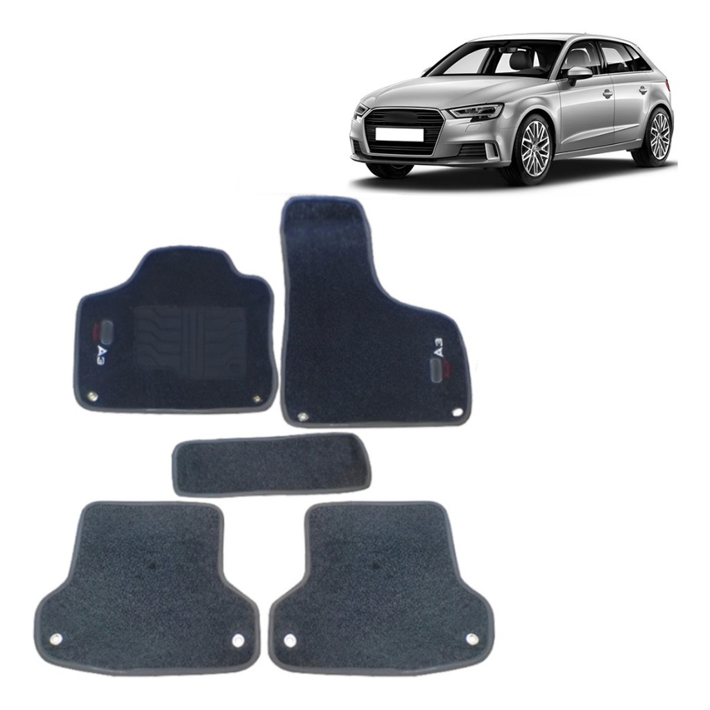 Kit de tapetes 5 peças específico A3 Sportback 2007 08 09 10 11 2012 Carpete Grafite