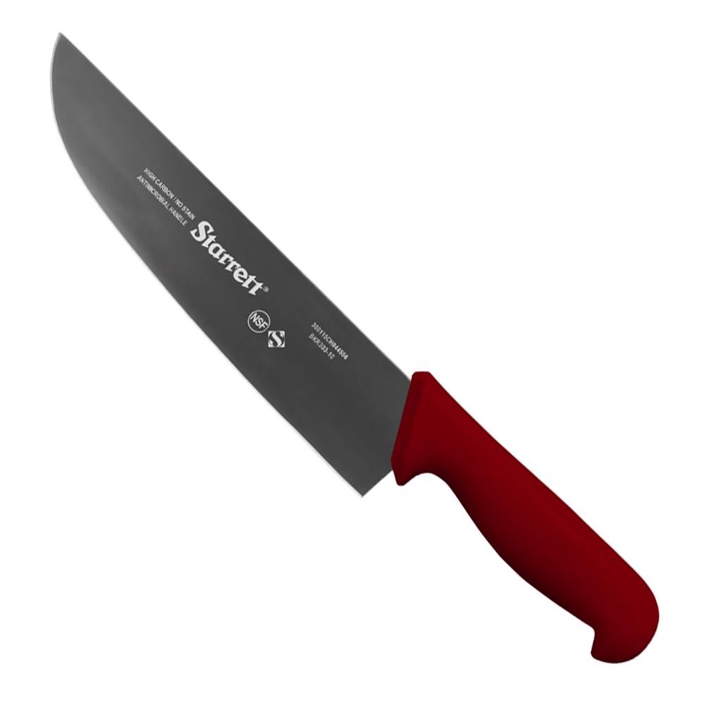 Faca de Carne Para Refile de Mesa Lâmina Reta Larga 10'' Com Cabo Vermelho (BKR303-10) - Starrett em Oferta na Shopee