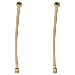 Kit 2 Engate Mangueira Flexível Dourado Trançado Inox 40cm