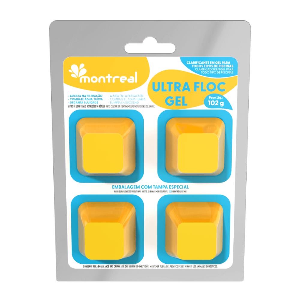 Clarificante em Gel com 4 Pastilhas Ultra FlocGel 102g MONTREAL em Oferta na Shopee