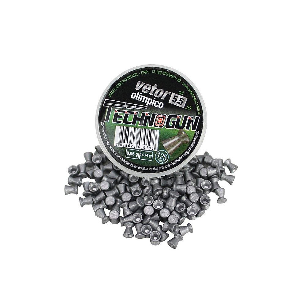 Chumbinho Vetor - Calibre 5,5 Mm - C/ 125 unids - Technogun