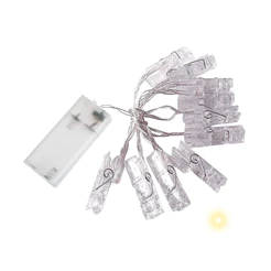Cordão De Led Luz Amarela Com Fio Incolor - Pregador 10 Leds - 2m - 1 unidade - Rizzo - Rizzo