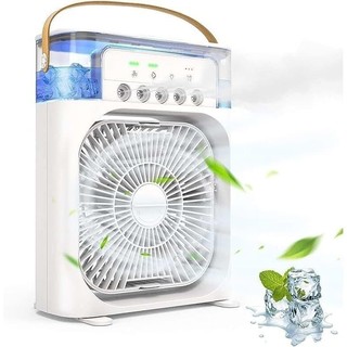 Mini Ventilador Climatizador de Mesa Escritório Refrigerador Ar Portátil USB 3 Velocidades Led USB-C