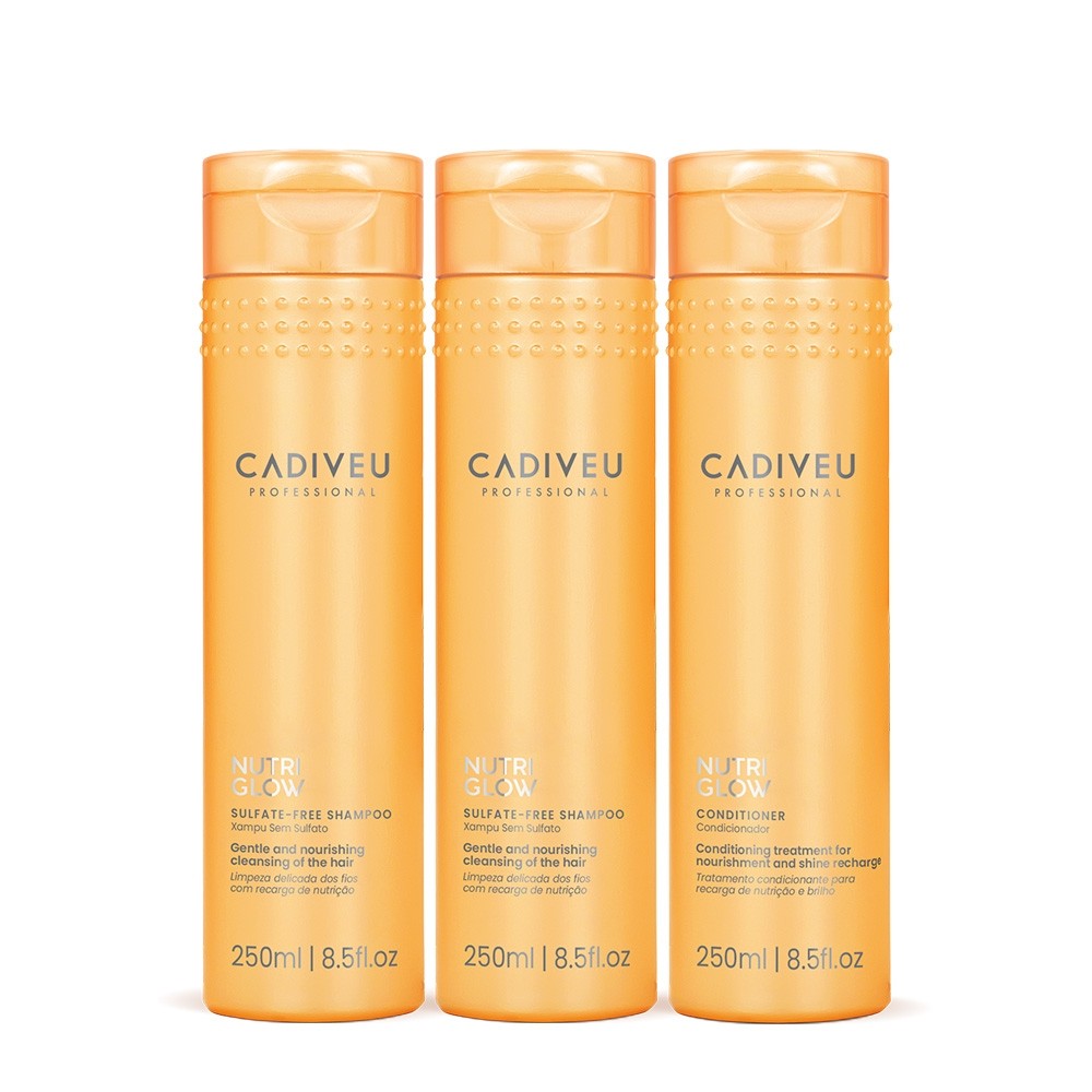 Kit Cadiveu Professional Nutri Glow Shampoo Extra e Condicionador (3 produtos) em Oferta na Shopee