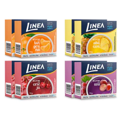 Kit 8 Gelatinas Linea Sabores Abacaxi, Cereja, Tangerina e Uva 10g