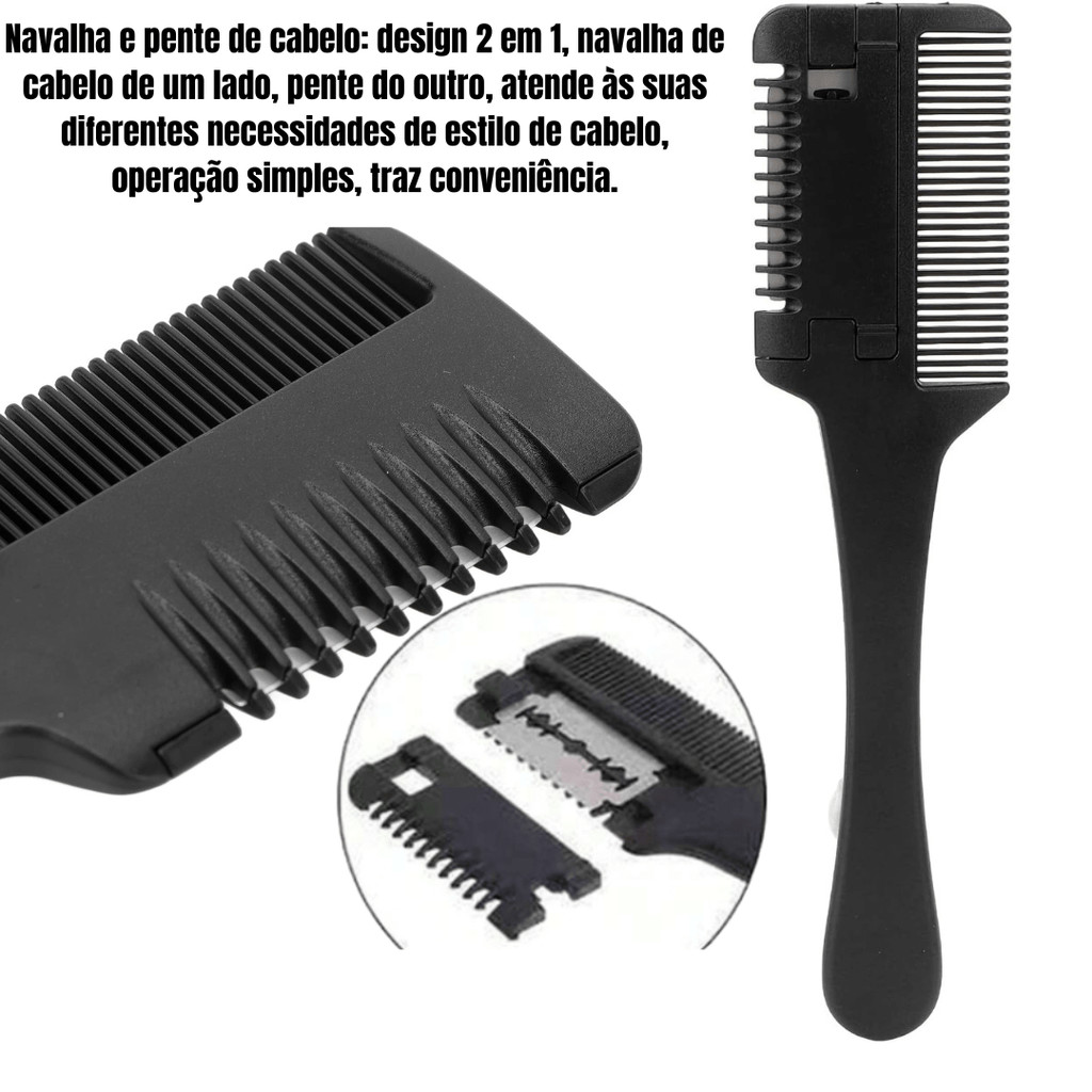 Pente navalha aparador lâmina desfia tira volume