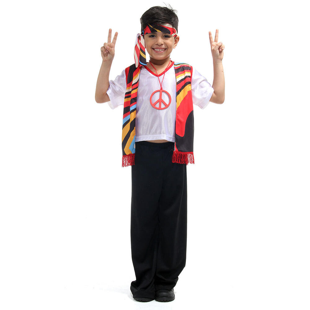 Fantasia De Carnaval Hippie Infantil Abrakadabra Fantasias em Oferta na Shopee