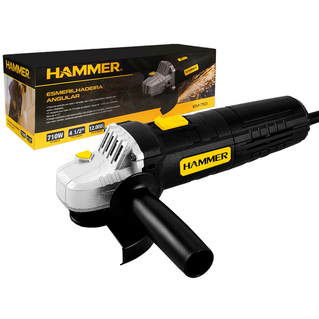 Esmerilhadeira Angular 710w 4.1/2 115mm Hammer 110v Em710 em Oferta na Shopee