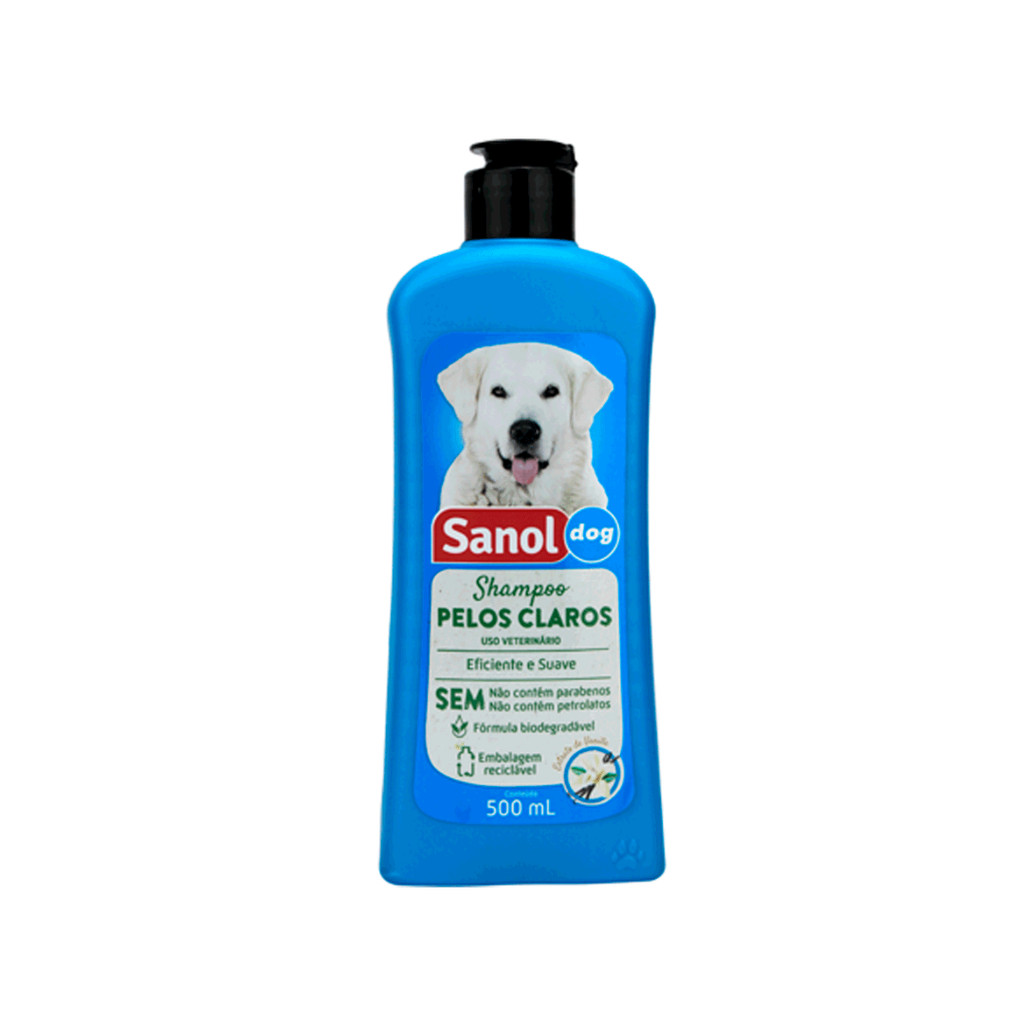 Shampoo Para Pelos Claros com Glicerina 500 ml - Sanol Dog em Oferta na Shopee