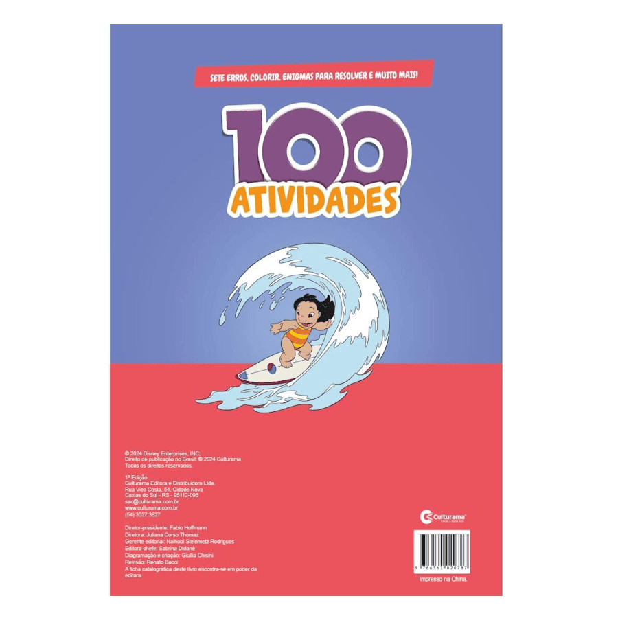 Detalhes do Livro Infantil de Colorir e Passatempos - 100 Atividades Lilo e Stitch