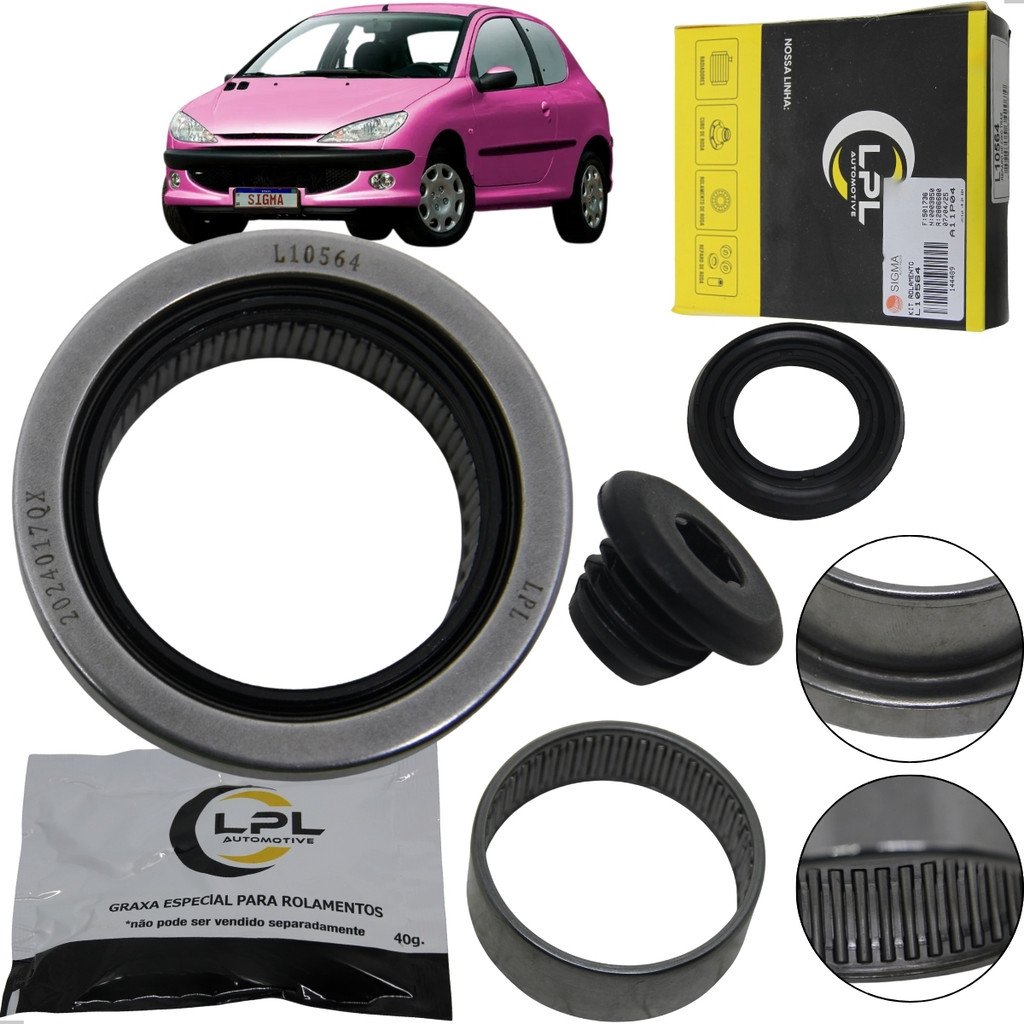Kit De Rolamento Para O Eixo Traseiro 47mm Peugeot 206 E 207