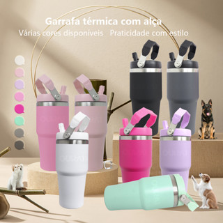 Copo Copão Caneca Térmico Aço Inox Grande Tampa Canudo 600ml com Função de Garrafa de Água em Oferta na Shopee