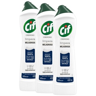 Kit com 3 Cif Cremoso 450ml em Oferta na Shopee