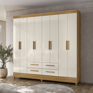 Guarda-Roupa Casal 8 Portas 4 Gavetas Sem Espelho Florida Moval em Oferta na Shopee