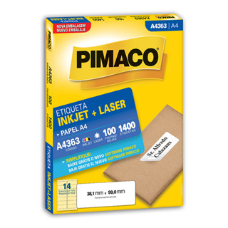 Etiqueta inkjet/laser A4363 com 100 folhas Pimaco em Oferta na Shopee