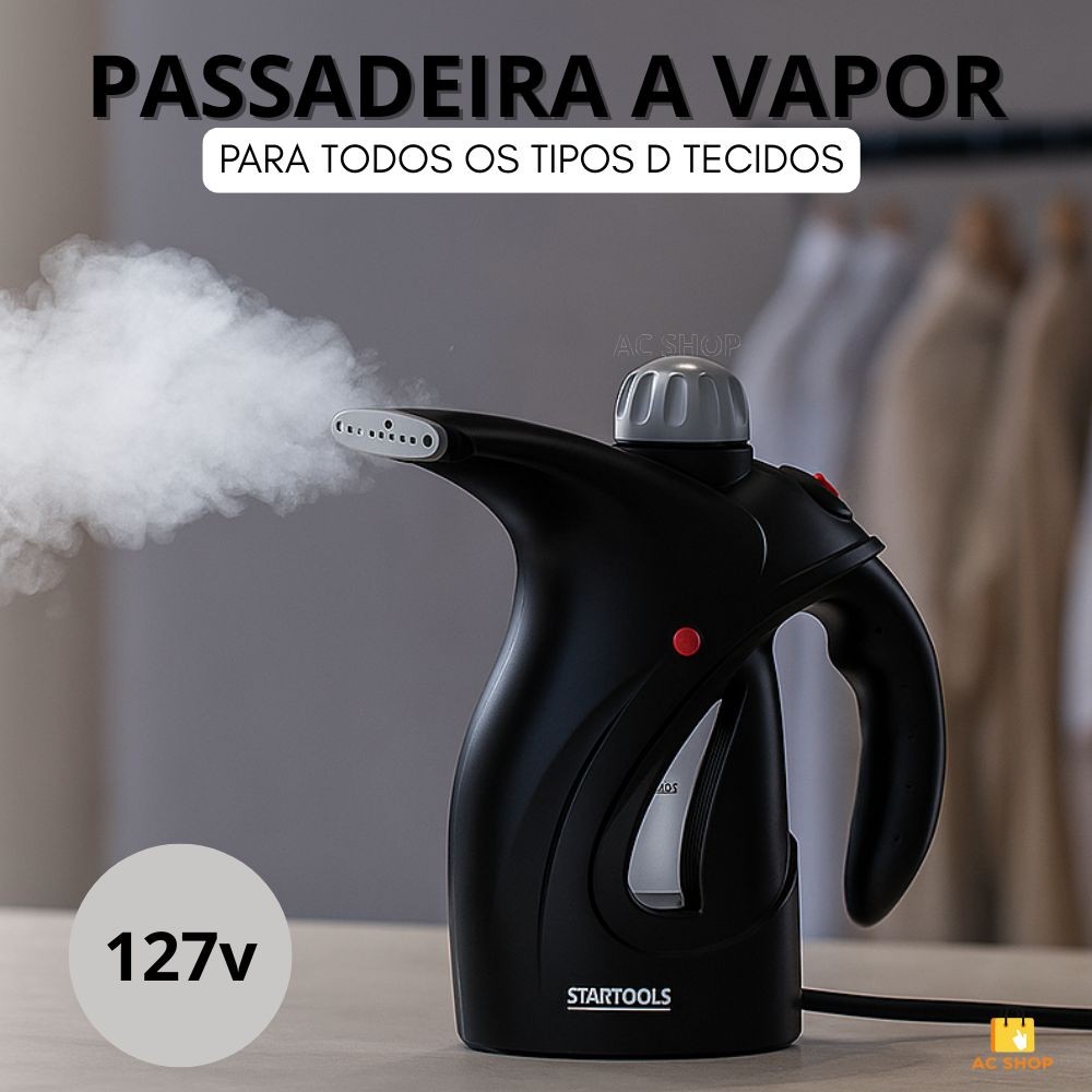 Passadeira A Vapor Ferro Vaporizador Portátil Para Roupa Tecidos Delicados Com Escova Higienizadora e Remoção Pelo 127v