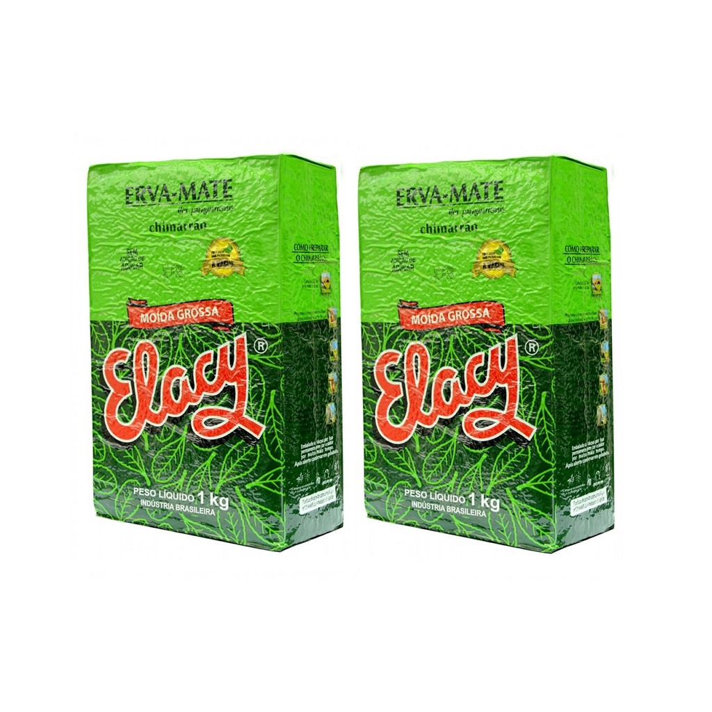 2 Erva Mate Chimarrão ELACY MOIDA GROSSA Gaúcho Vácuo 1 Kg
