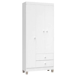 Guarda Roupa Infantil Ternura Baby 3 Portas Branco Flex – Incorplac