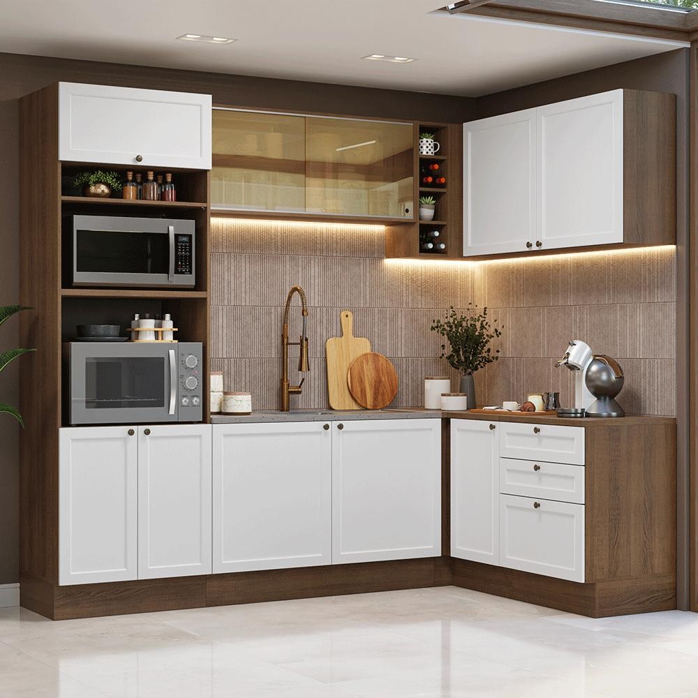 Armário de Cozinha Completa de Canto 399 cm Vik Madesa 02