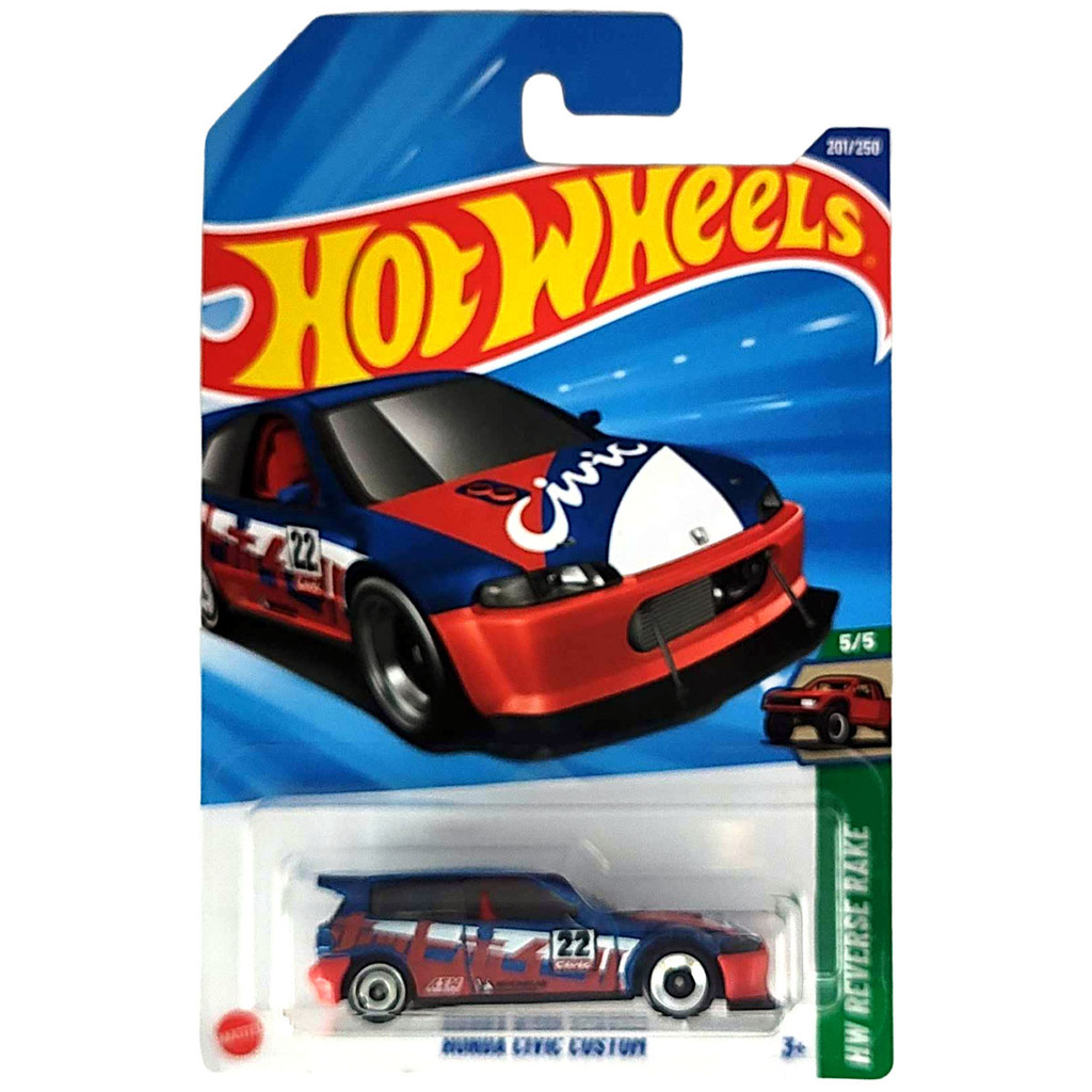 Hot Wheels Básico Mattel HW Reverse Rake Honda Civic Custom (Lote K - 2025)