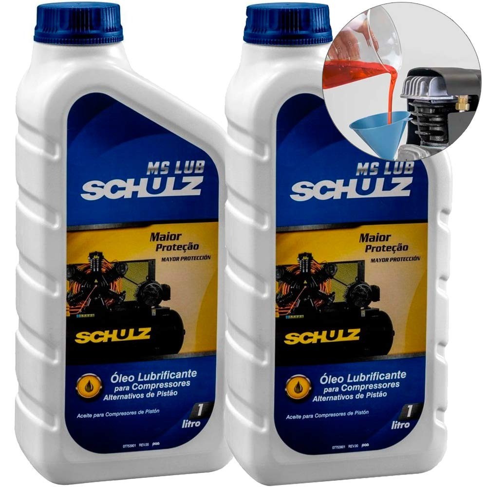 Kit Óleo lubrificante mineral para compressores 2 Litros - MS LUB Schulz em Oferta na Shopee