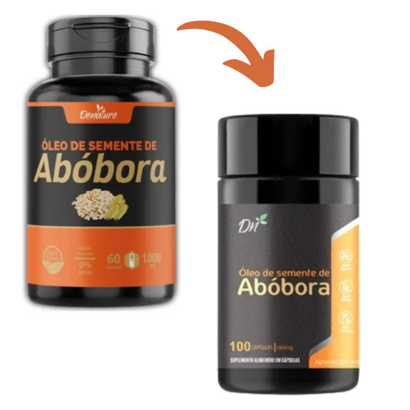 Suplemento Em Cápsulas Denature Óleo De Semente De Abóbora 1.000mg 60 Vitaminas Naturais Em Pote Un