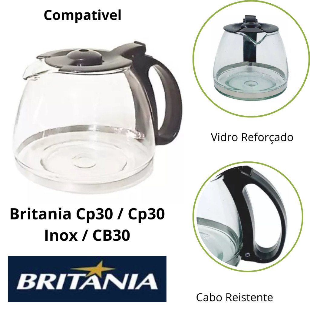 Jarra Para Cafeteira Britania Cp30 / Cp30 Inox / CB30 Compatível