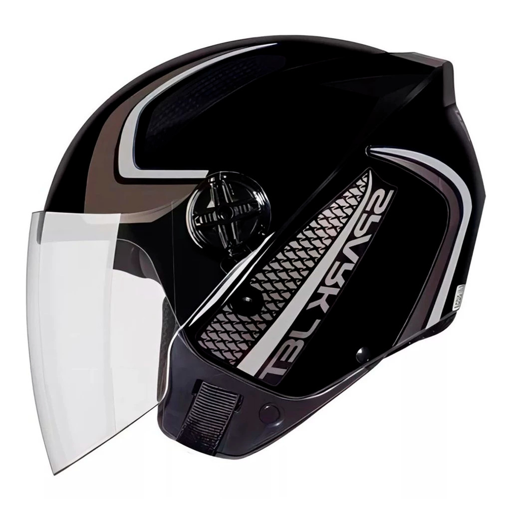 Capacete EBF Spark Jet Speed Aberto Preto/Prata 60 com Forro Removível e Design Europeu Leve - EBF em Oferta na Shopee