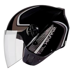 Capacete EBF Spark Jet Speed Aberto Preto/Prata 60 com Forro Removível e Design Europeu Leve - EBF
