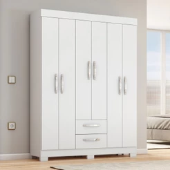 Guarda-Roupa Casal Cruz 6 Portas 2 Gavetas - Pnr Móveis