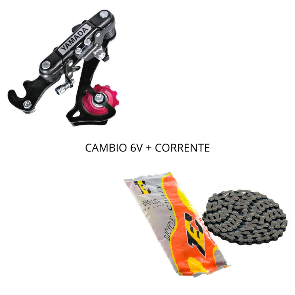 kit cambio traseiro Yamada 6v + corrente para bicicleta bike em Oferta na Shopee