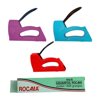Kit Grampeador Rocama Sim + 1000 Grampos Rocama 106/8 em Oferta na Shopee