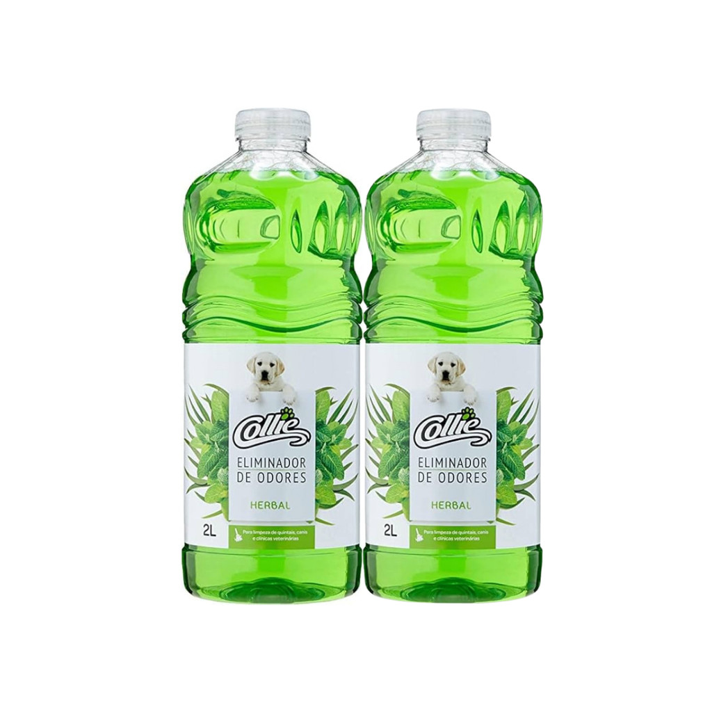 Kit 2un Eliminador de Odores Para Ambientes Cães e Gatos Herbal 2L Collie Vegan - Home & Living